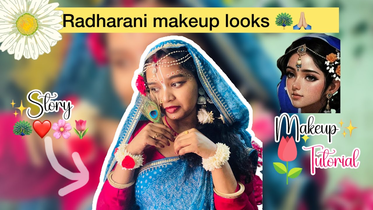 Radharani makeup looks 🦚🌸✨|| makeup tutorials ||story ||@Sapana_Vlog 