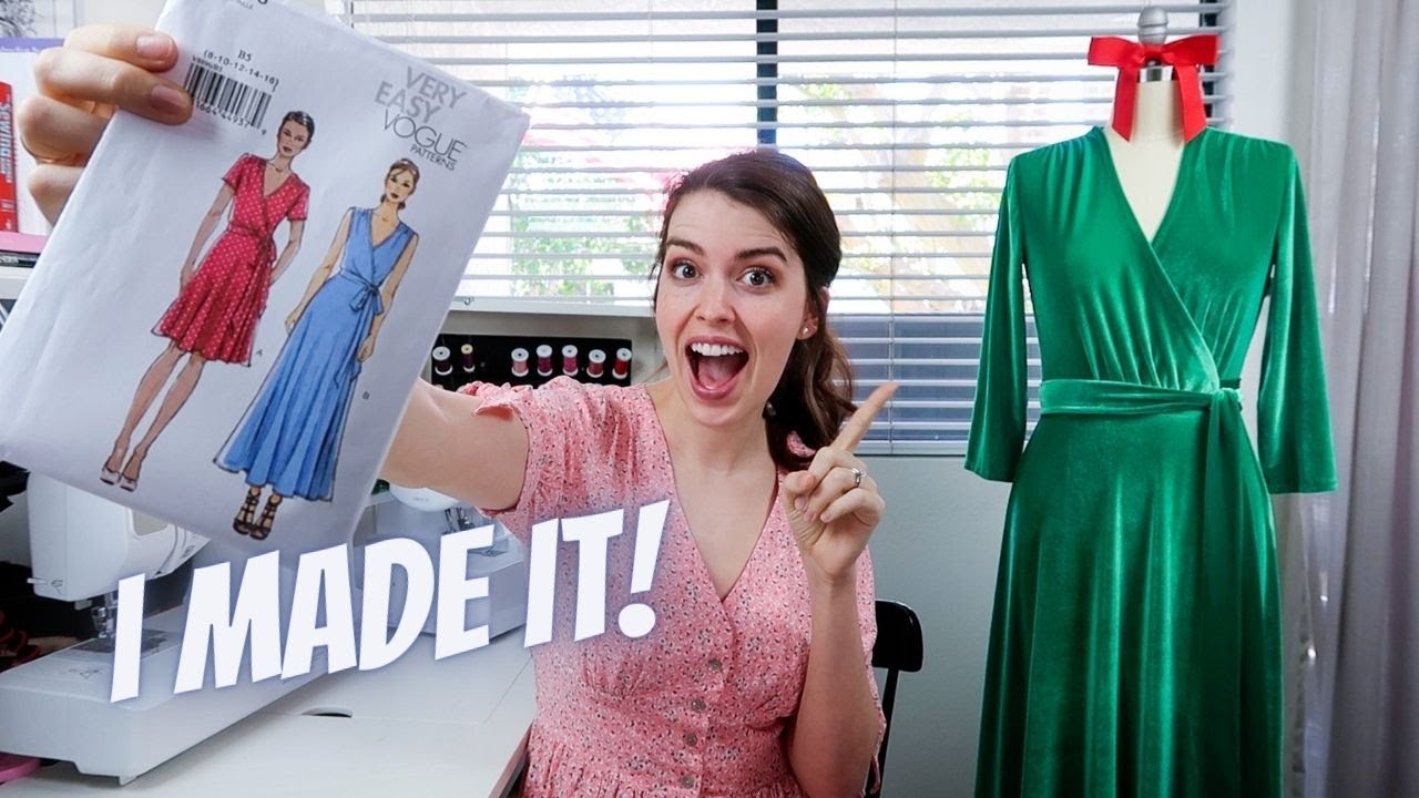 DIY Velvet Wrap Dress | Vogue 8896 Sewing Tutorial