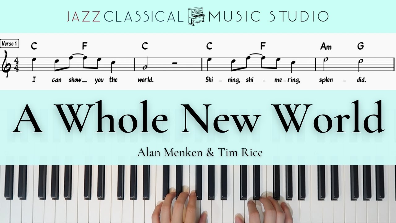 A Whole New World - Alan Menken & Tim Rice | Piano Tutorial (EASY) | WITH Music Sheet | JCMS