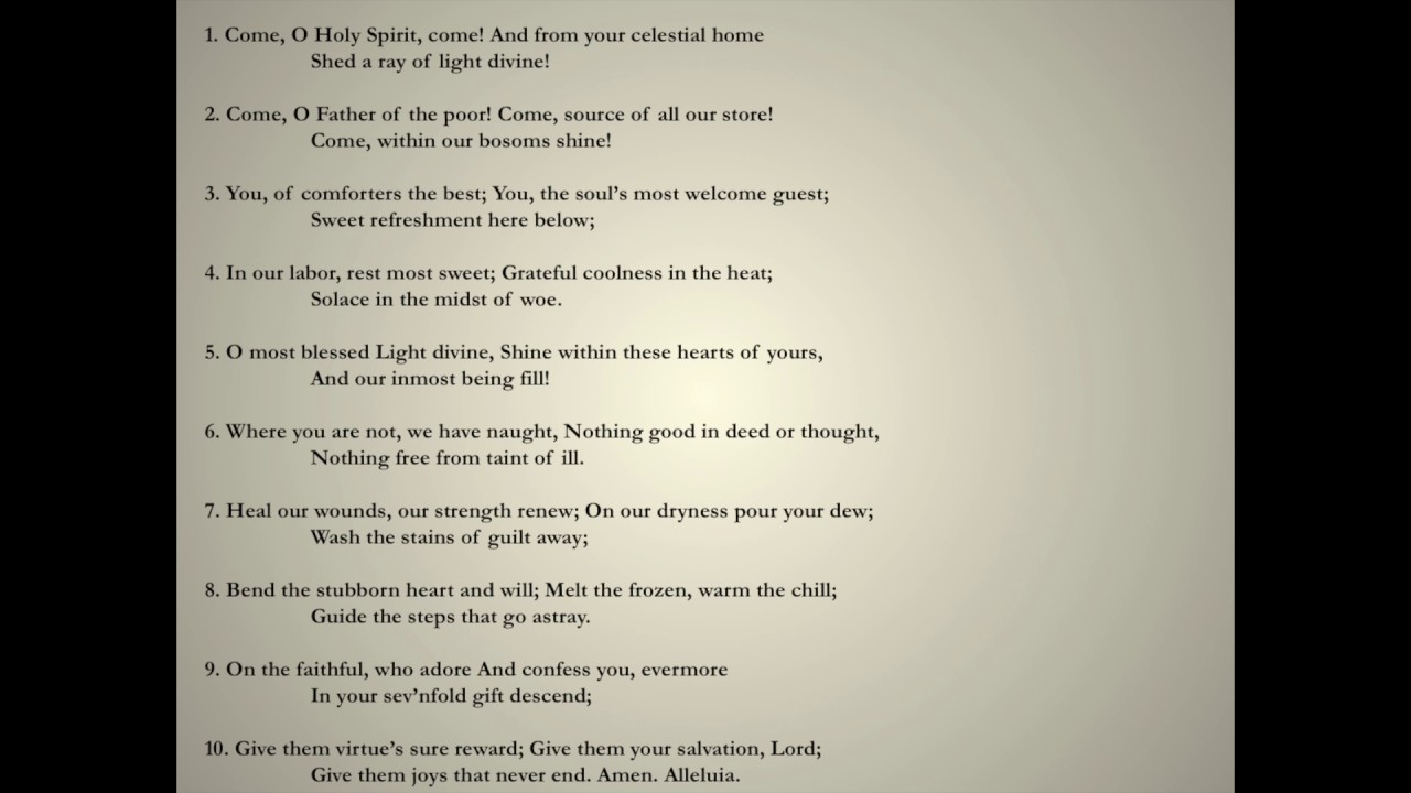 Pentecost Chant Sequence (English)