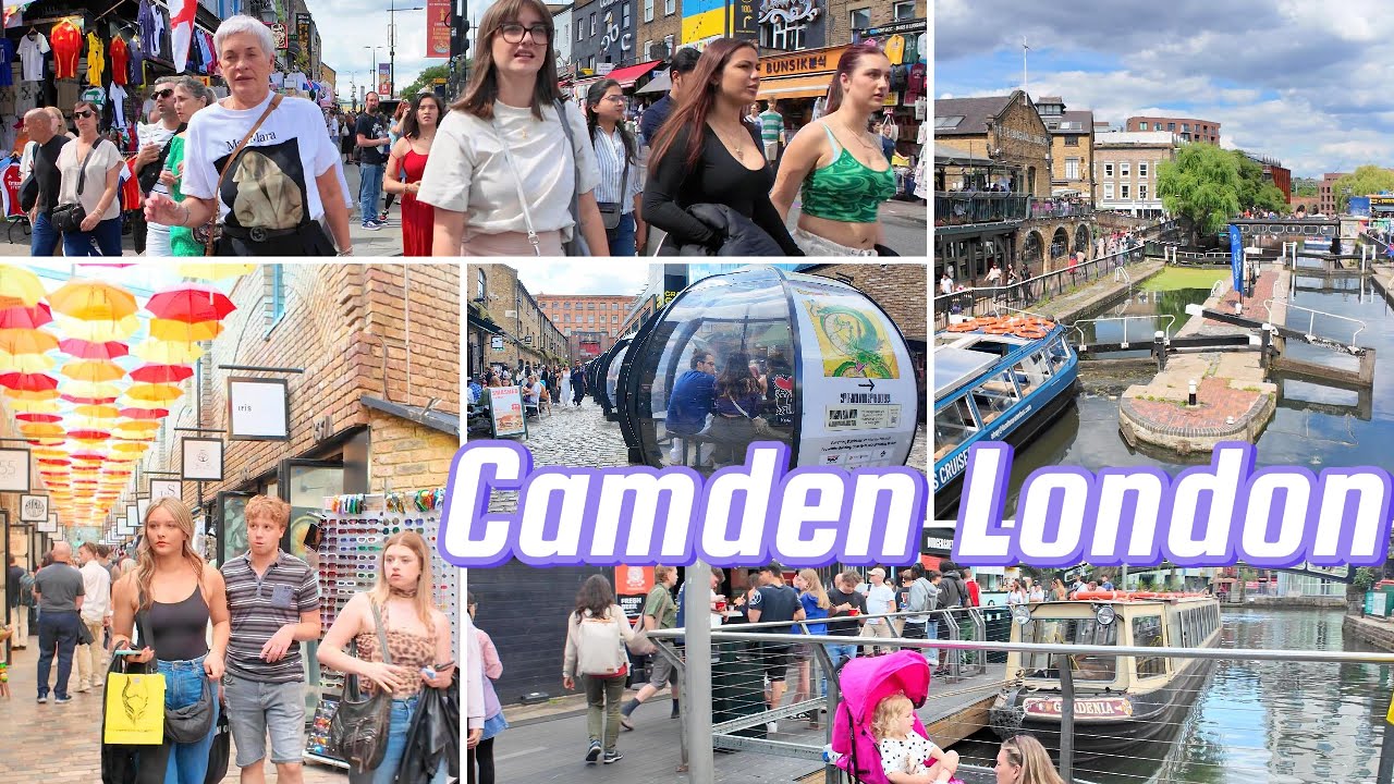 4K UHD Moments Touristic Camden Town | Famous Camden Market | Camden Lock Central London England UK