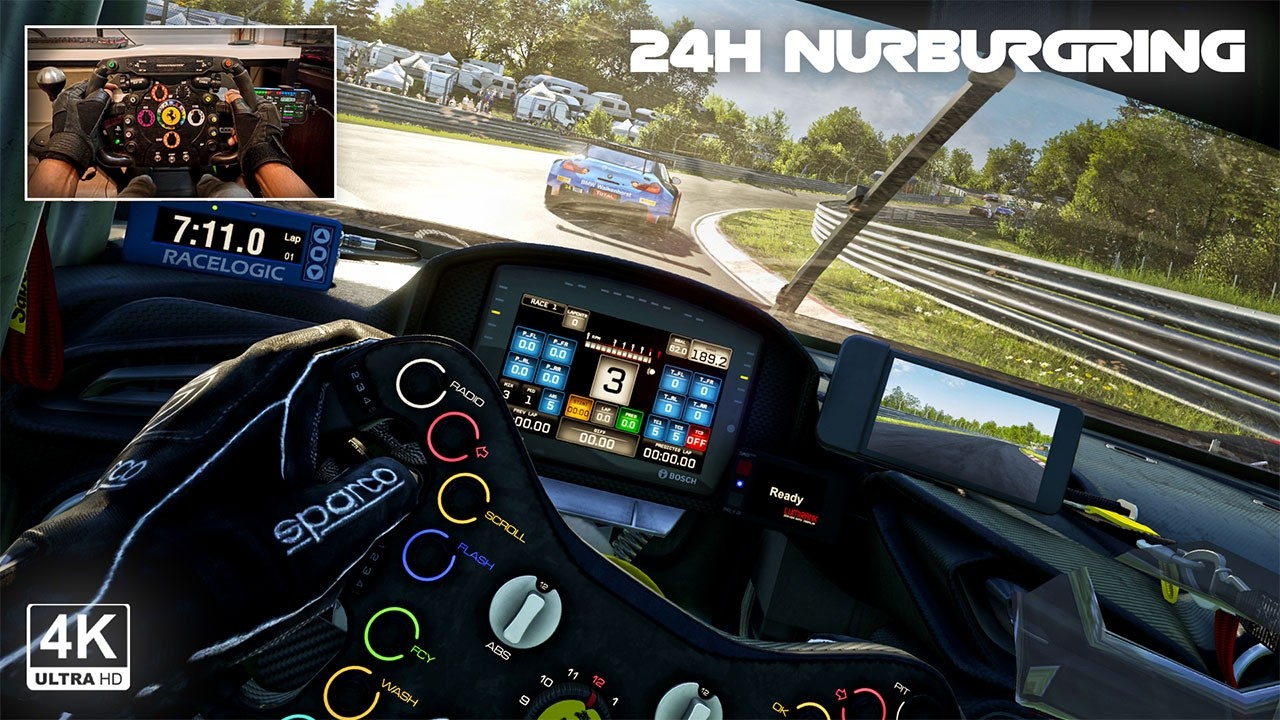 Max Verstappen's Team Redline Ferrari 296 GT3 - 2.4 Hours Nurburgring Race | Steering Wheel Gameplay