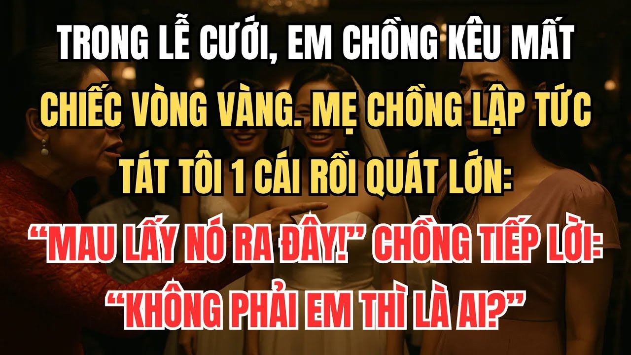 Trong Lễ Cưới, Em Chồng Kêu Mất Vòng Vàng, Mẹ Chồng Tát Tôi Quát： ＂Mau Lấy Nó Ra Đây!＂ ｜Truyện Audio