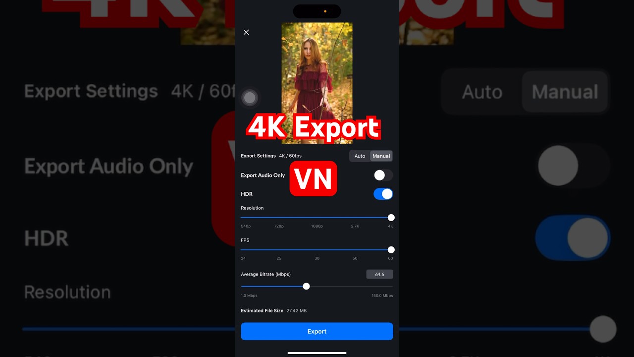 High Quality Reels Export Settings In VN App | 4K Export Without Quality Loss 