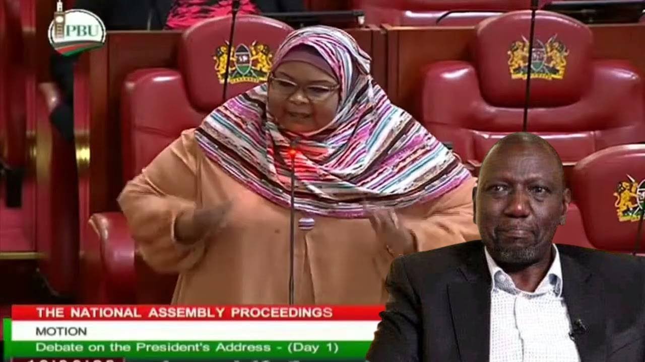 FEARLESS MOMBASA IRON LADY ZAM ZAM LOSES TEMPER AS HE LECTURES PRES RUTO LIKE KID IN PALIARMENT