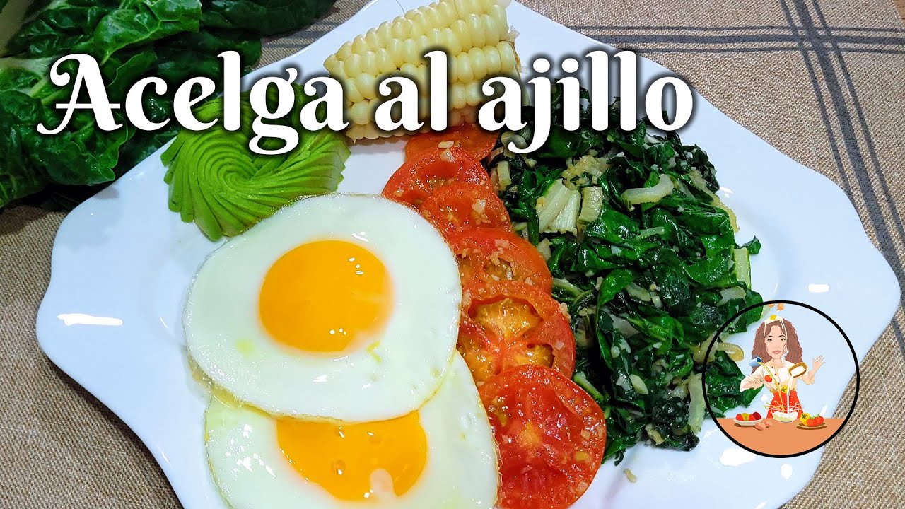 Sencilla , rápida y con mucho sabor : ACELGAS AL AJILLO #acelgas #ajillo #desayunoconhuevos