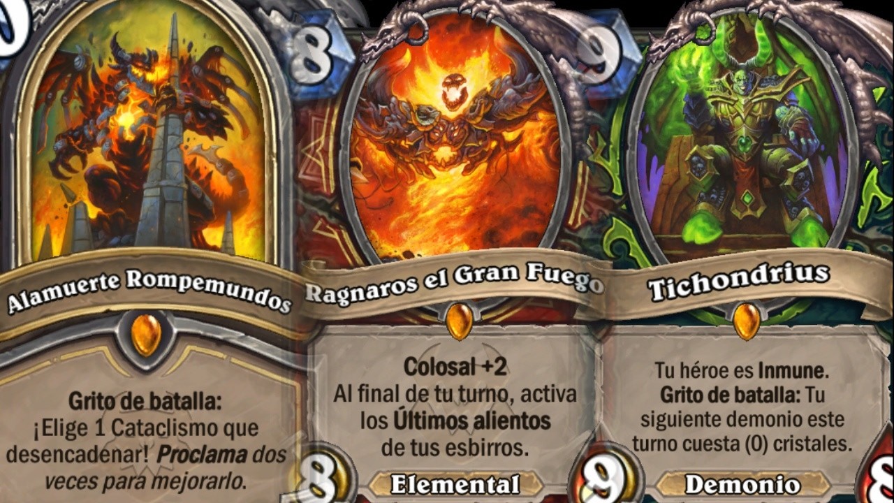 Frases cartas EL CATACLISMO en HearthStone - Castellano