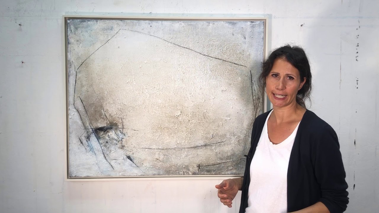 Abstrakte Malerei mit Pigmenten, mit Asche, Sand und Kohle. Einblicke zum Bild 