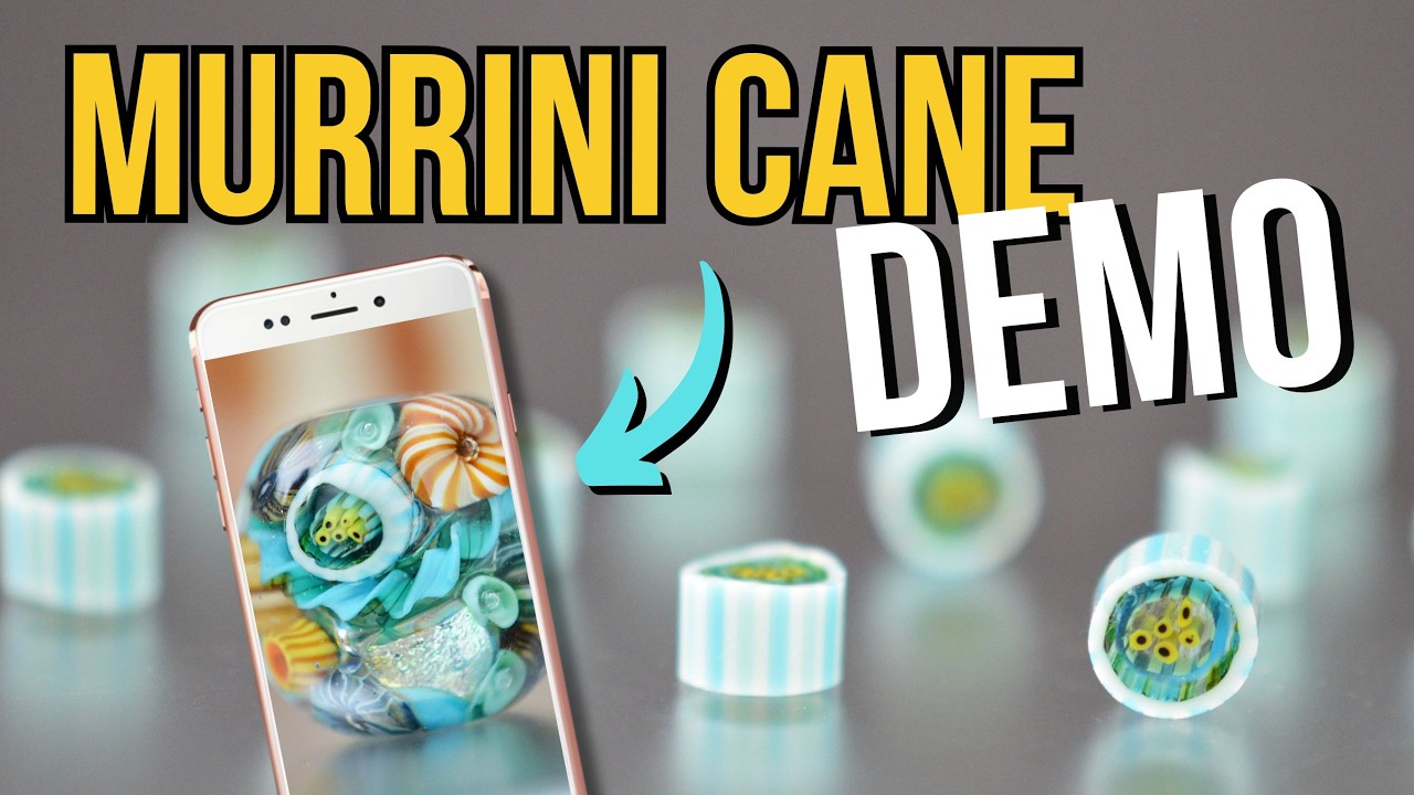 Lampwork Glass Murrini Cane DEMO - Stamen Cane Core with Striped Layers