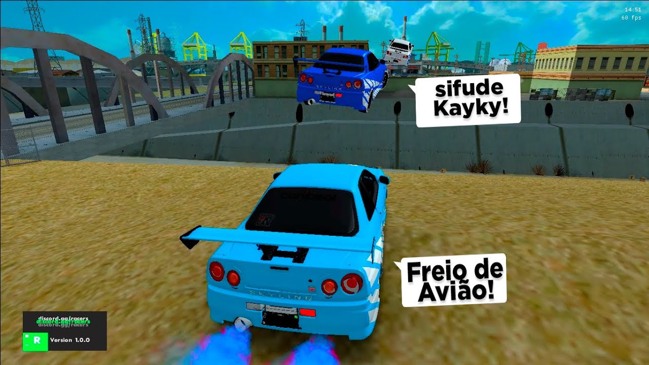 1 Dia Usando Freio de Avião no Skyline - GTA SAMP