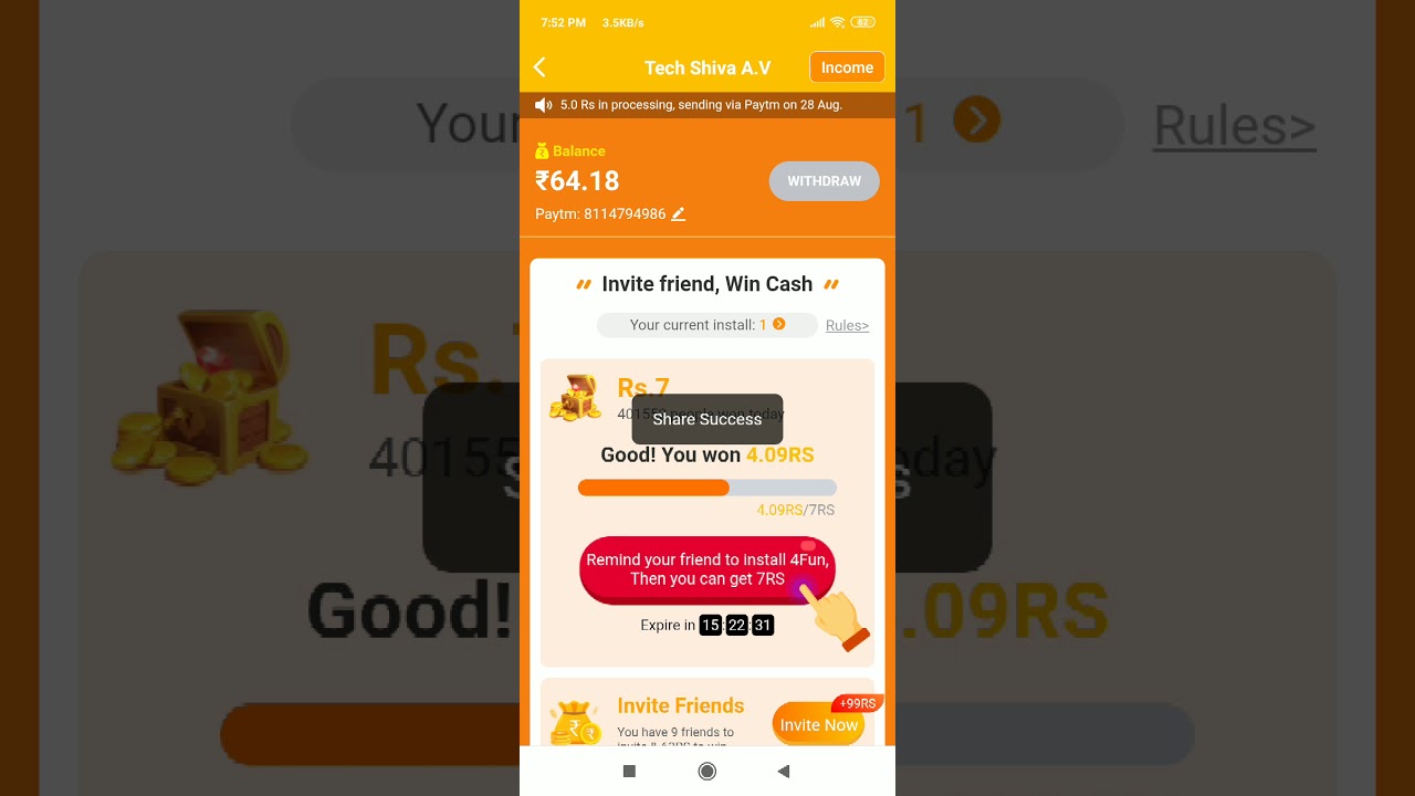 4Fun Refer Bypass Trick ! Get ₹200 Paytm Cash ! Without Any Mobile Number