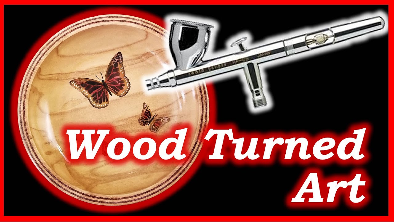 Woodturning Art with Airbrushing and Crushed Stone Inlay