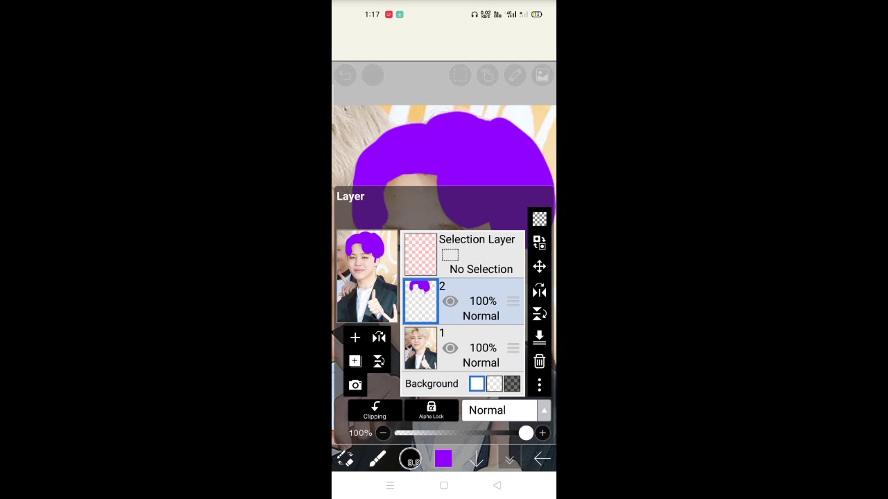 JIMIN PURPLE HAIR COLOUR