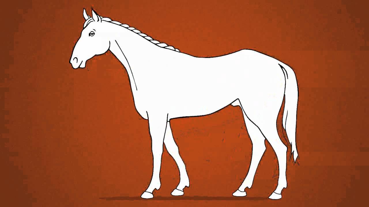 The orange horse is out there