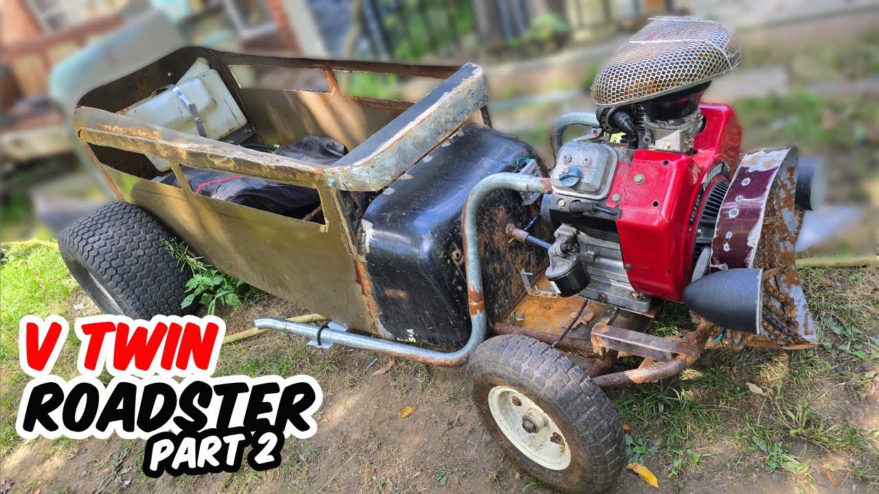 RATROD ROADSTER GO KART Part 2!! #coolestgokart #hotrod #vtwinengine