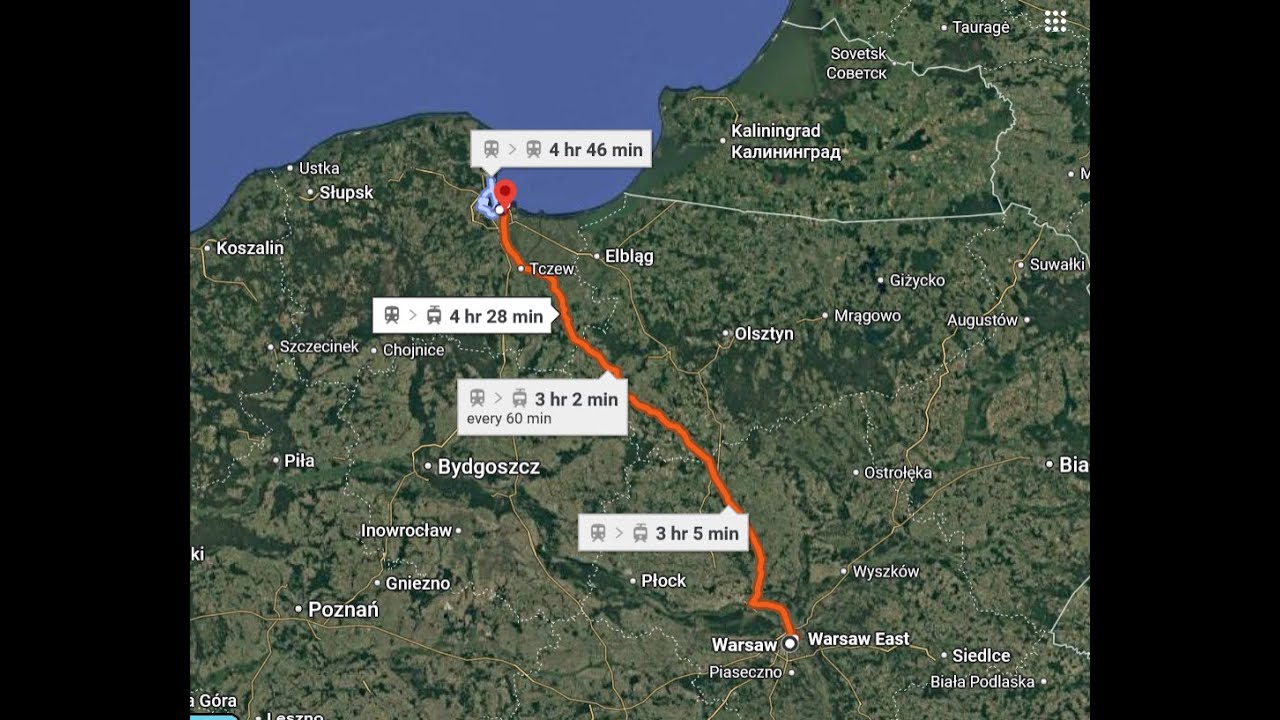 Let's visit from Warsaw to  Gdansk  by Train