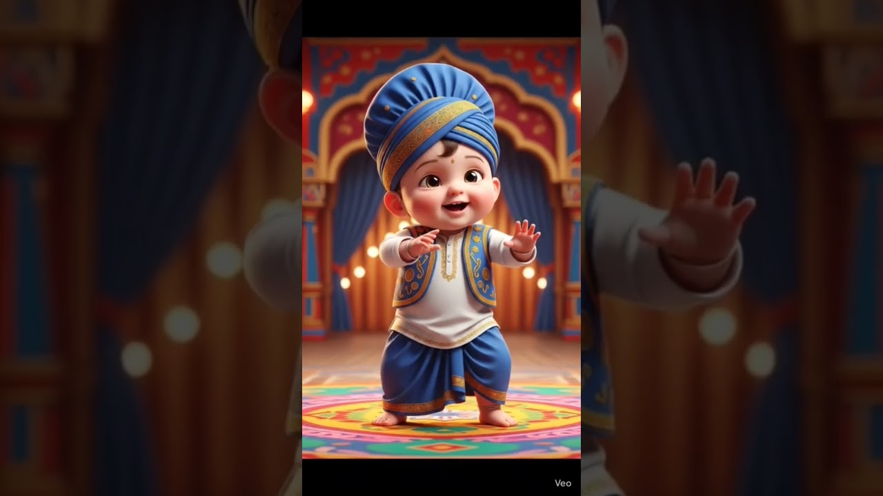 Punjabi Dhol Cute Baby Dance Fast 