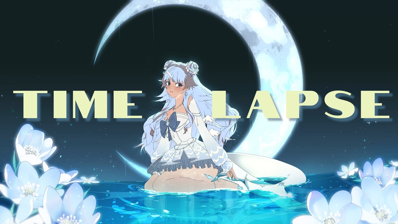 Drawing Anime Girl in Water - Time Lapse