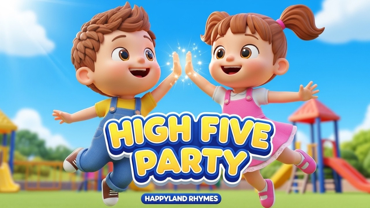 High Five Song for Kids ✋ | Playground Fun & Friendship | HAPPYLAND RHYMES