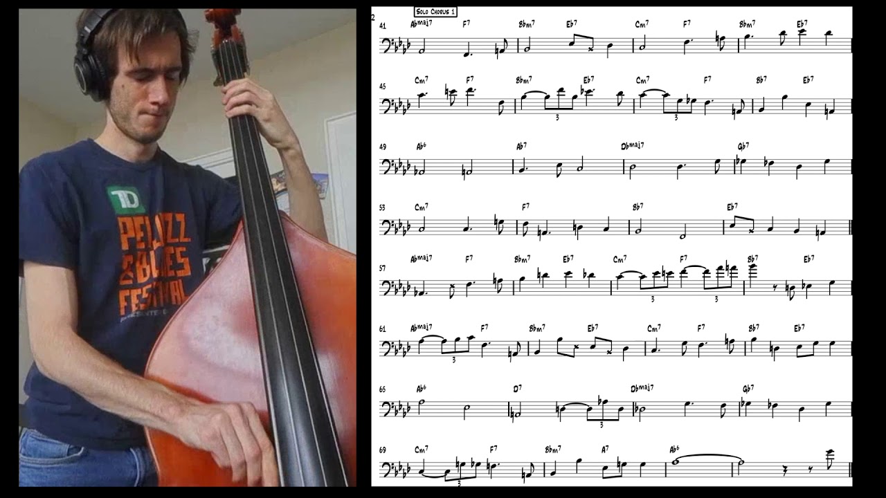 Ray Brown Bass Line Transcription - Sometimes I'm Happy