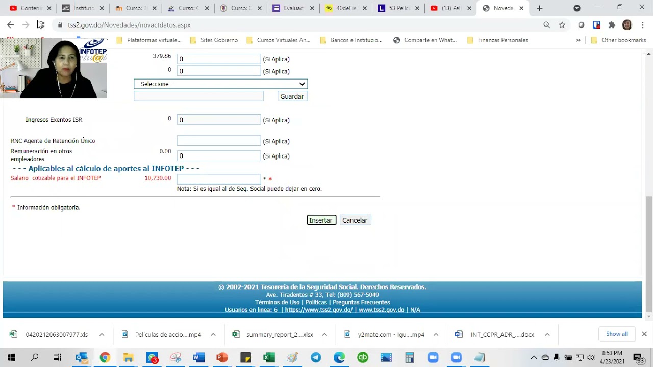 Clase Sincrónica Novedades Cambios, ingresos, Salidas TSS