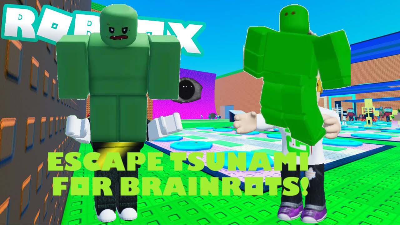 Jag och Axel samlar på brainrots  Escape Tsunami For Brainrots! i (Roblox)