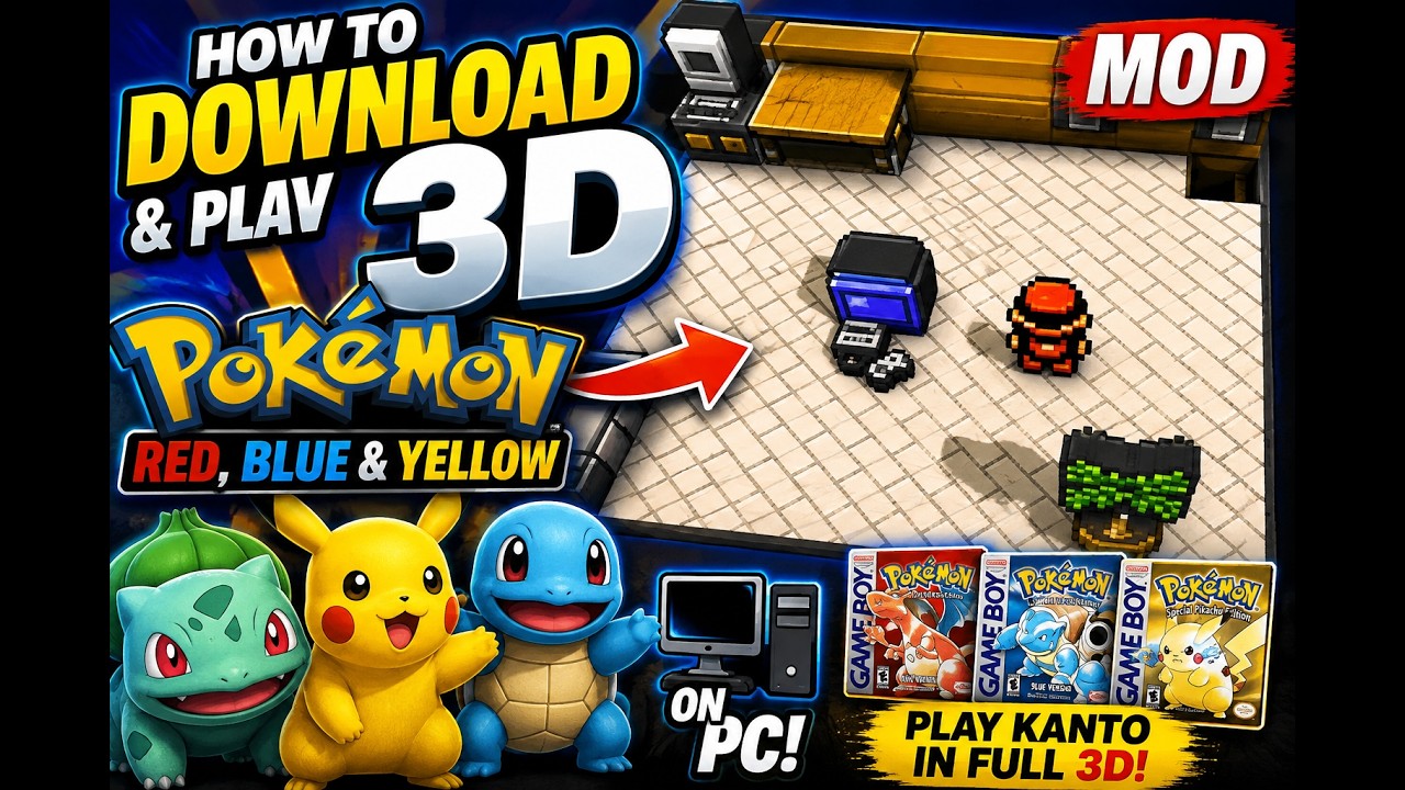 Как скачать и поиграть в 3D-мод Pok&eacute;mon Red, Blue и Yellow на ПК! | AquaTechFantasy