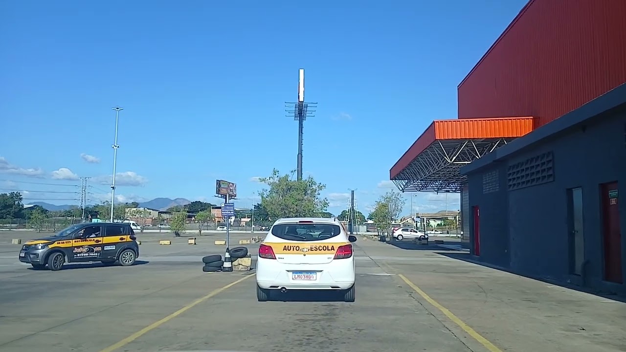 Simulado no (  Atacadão ) Carrefour de Belford Roxo 2025, Percurso da Prova prática saindo do meio.