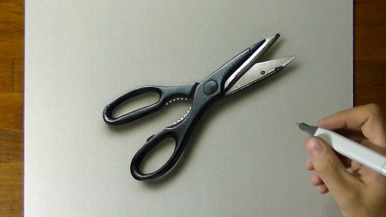 Drawing a pair of scissors ✂️... so real that you can cut something 😲