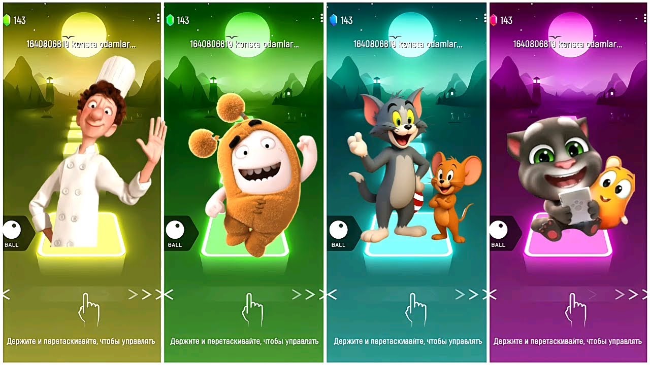 Ratatouille, Minibods, Tom and Jerry, Talking Tom, Tiles Hop gameplay, EDM RUSH (COVER)