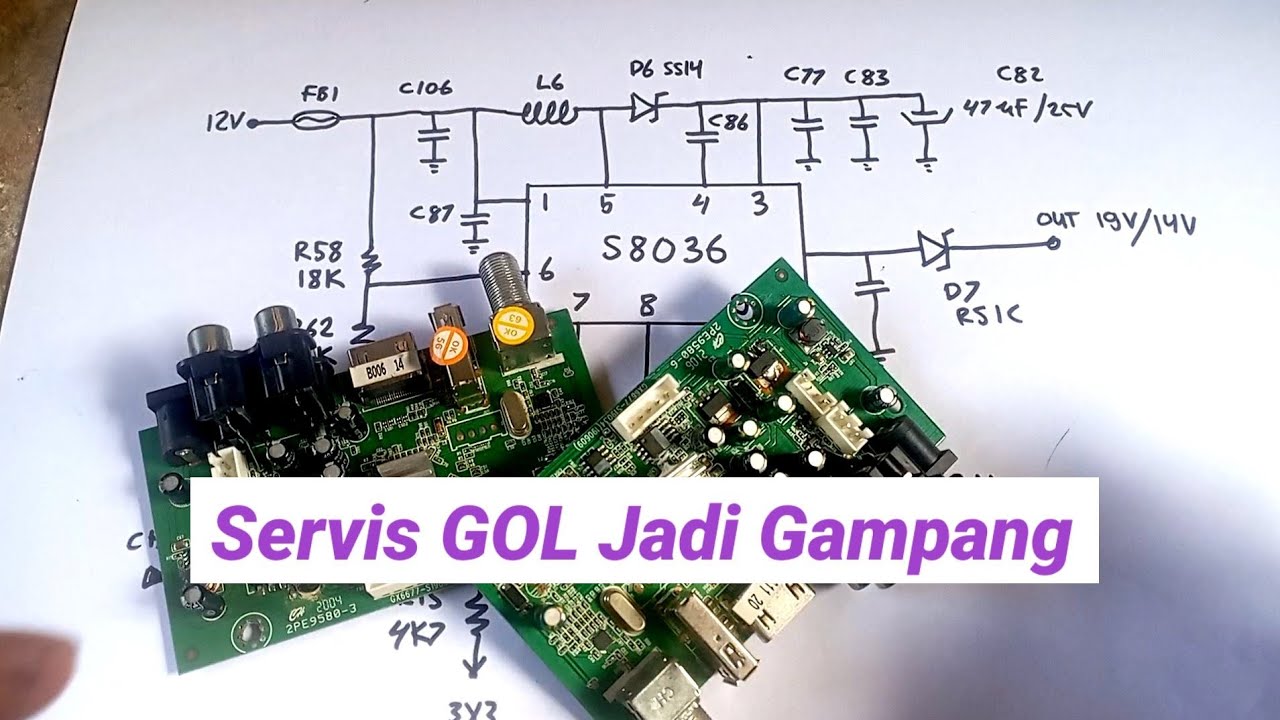 Sekema lengkap rangkaian polaritas resever gol ic s8036
