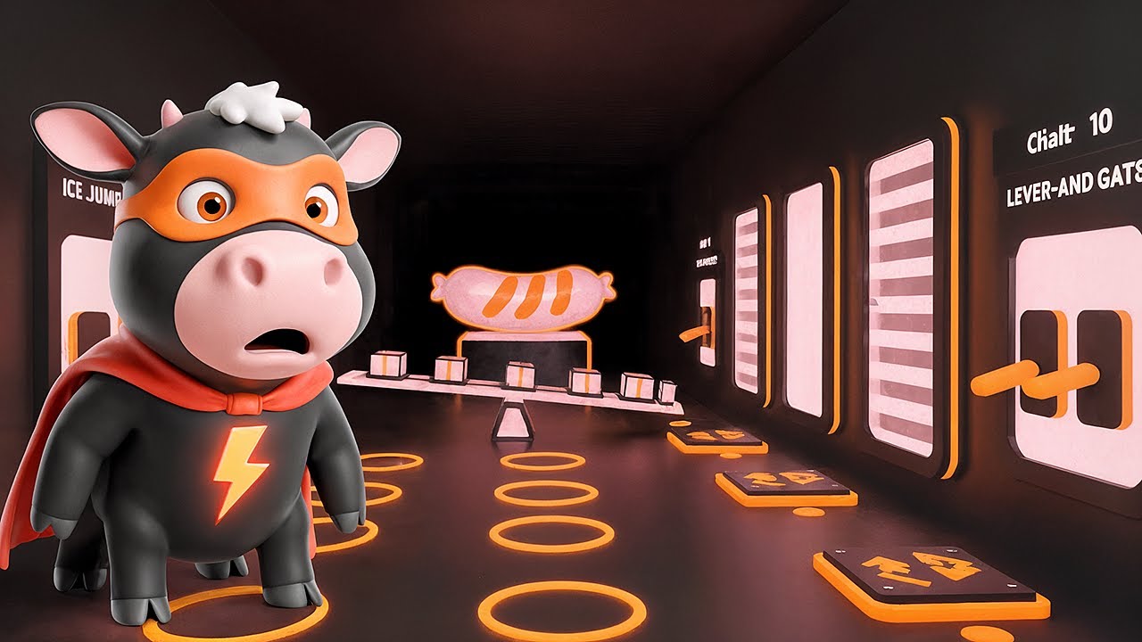 Smart Superhero Calf vs 10 Ice-City Challenges (Giant Sausage Finale!) | Disney-Style Cartoon