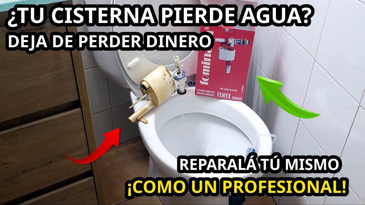 Cómo ARREGLAR CISTERNA que pierde agua (Cambiar y Regular Flotador). 519