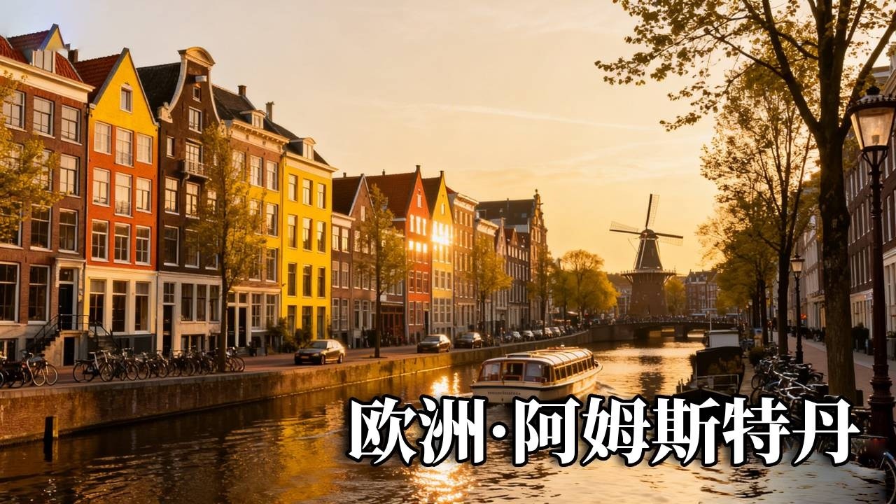 欧洲之旅——阿姆斯特丹，体验坐夜大巴省一晚住宿，没想到这里的青旅这么气派！【行走世界的北京老刘】