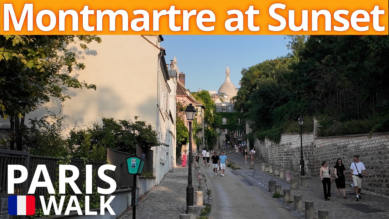 Paris Walks - Summer Sunset Walk in MONTMARTRE (with captions & map)