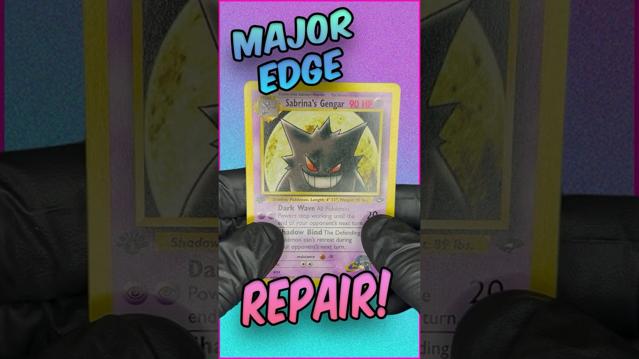Gengar 1st Edition Repair | TCG Repair |  #pokemoncards #pokemontcg #vintagepokemon #pokemon