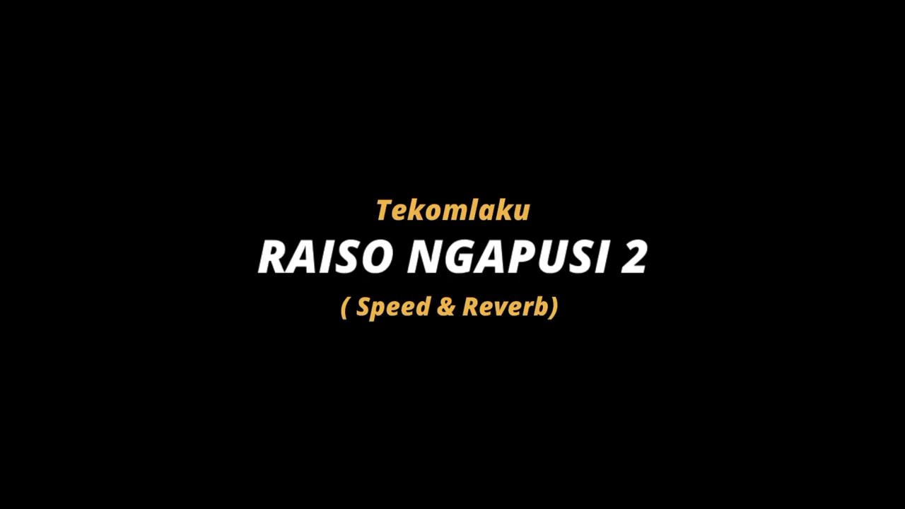 Raiso Ngapusi 2 - Tekomlaku (Speed & Reverb) 