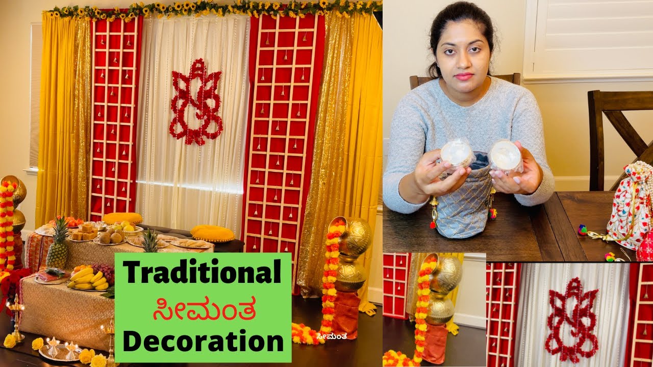 ಸೀಮಂತ Preparation USA || My Baby shower Traditional Decoration & Preparation | DIY | Kannada vlog