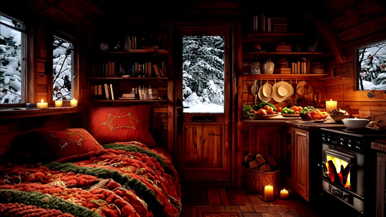 ❄️ The Cabin Beyond the World / Fire, Snow & Winter Forest Ambience🔥