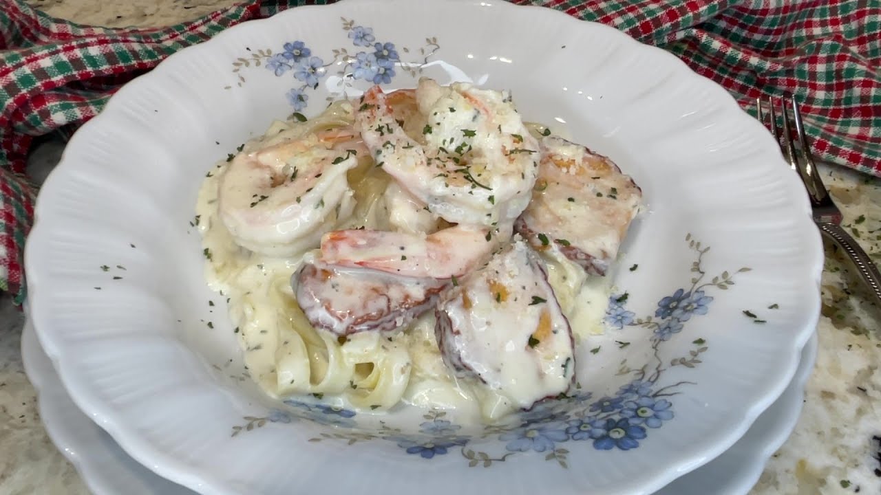 Cremige Garnelenpasta