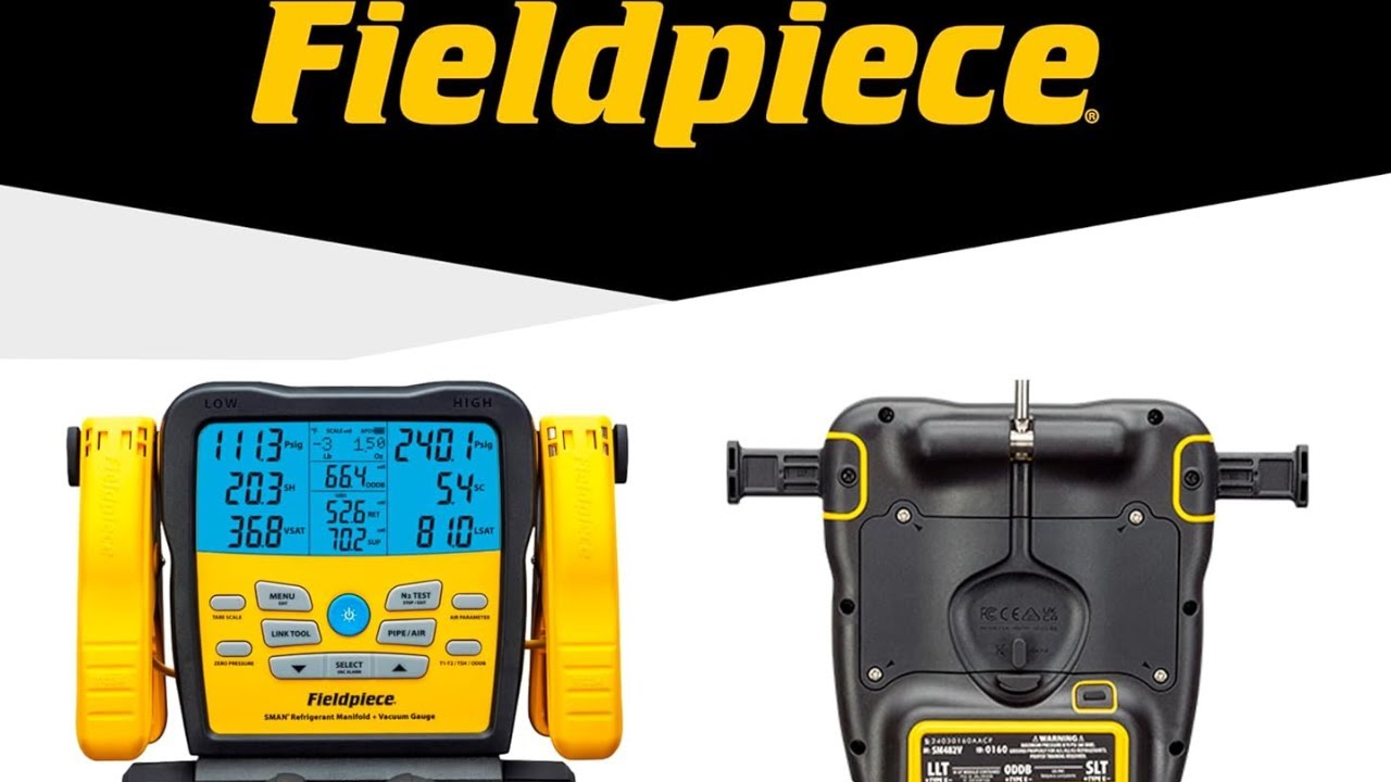 Fieldpiece SM482V Wireless 4-Port SMAN Refrigerant Manifold with Vacuum Gauge