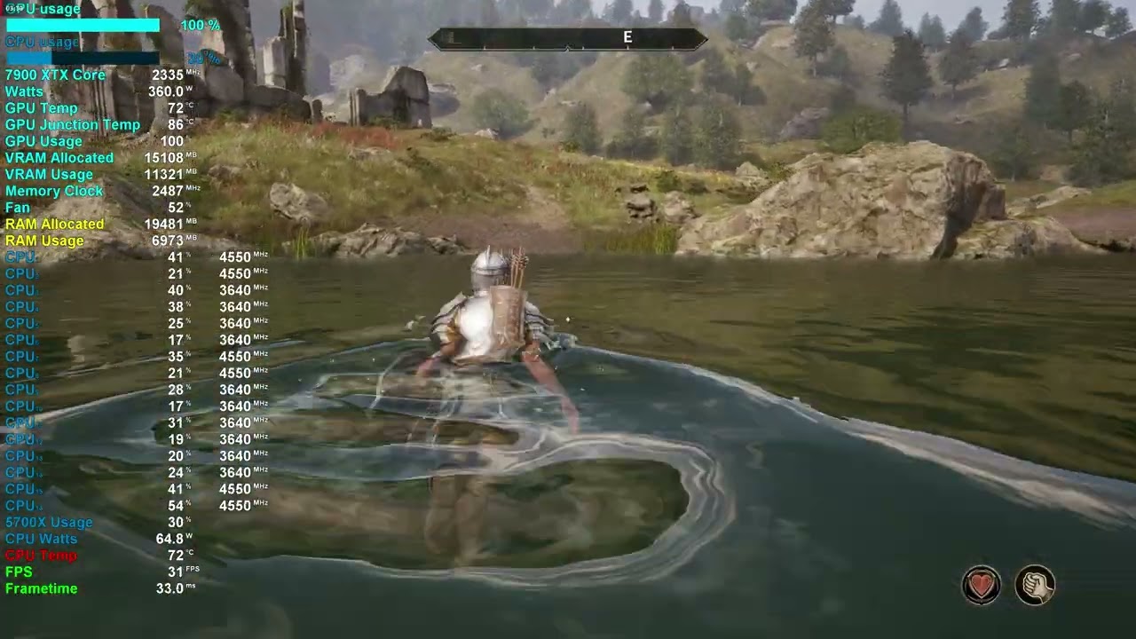 Oblivion Remastered at 4K Ultra settings on 7900 XTX
