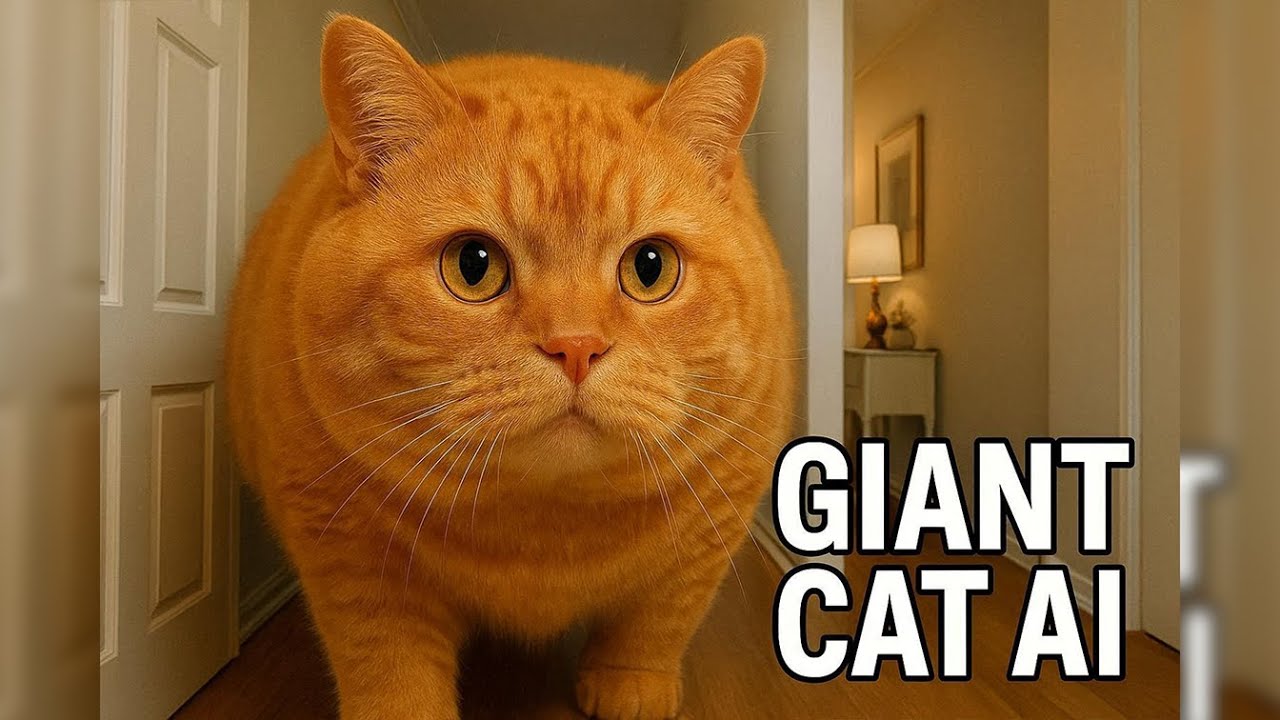 Funny Giant Cat AI Videos Compilation Destroying House, Supermarkets #giant #cat #ai #funny #follow