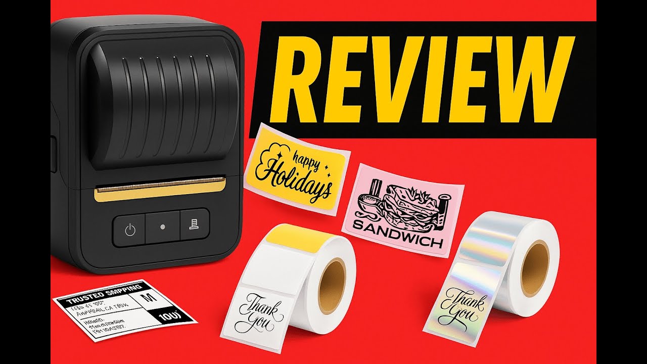Review - NDYIN Label Makers, Label Maker Machine with Tape, Bluetooth Label Maker, Portab