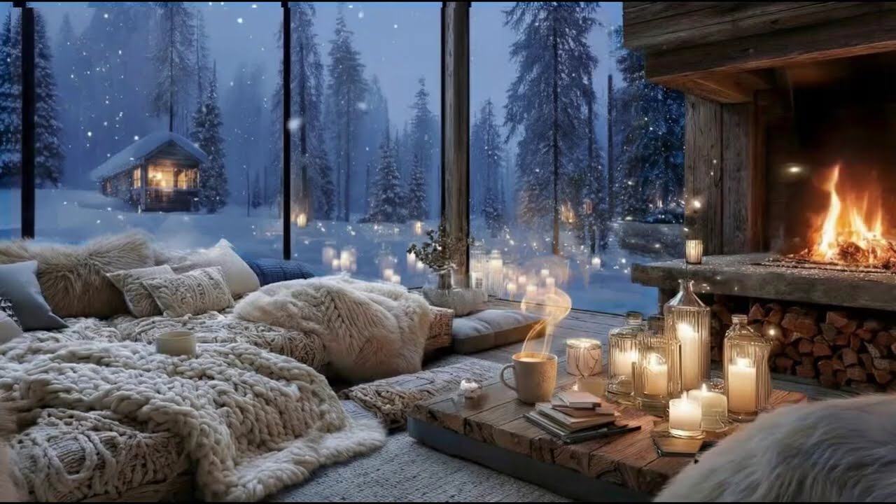🎹❄️ Cozy Winter PianoSoft Snowfall & Crackling Fireplace for Deep Relaxation