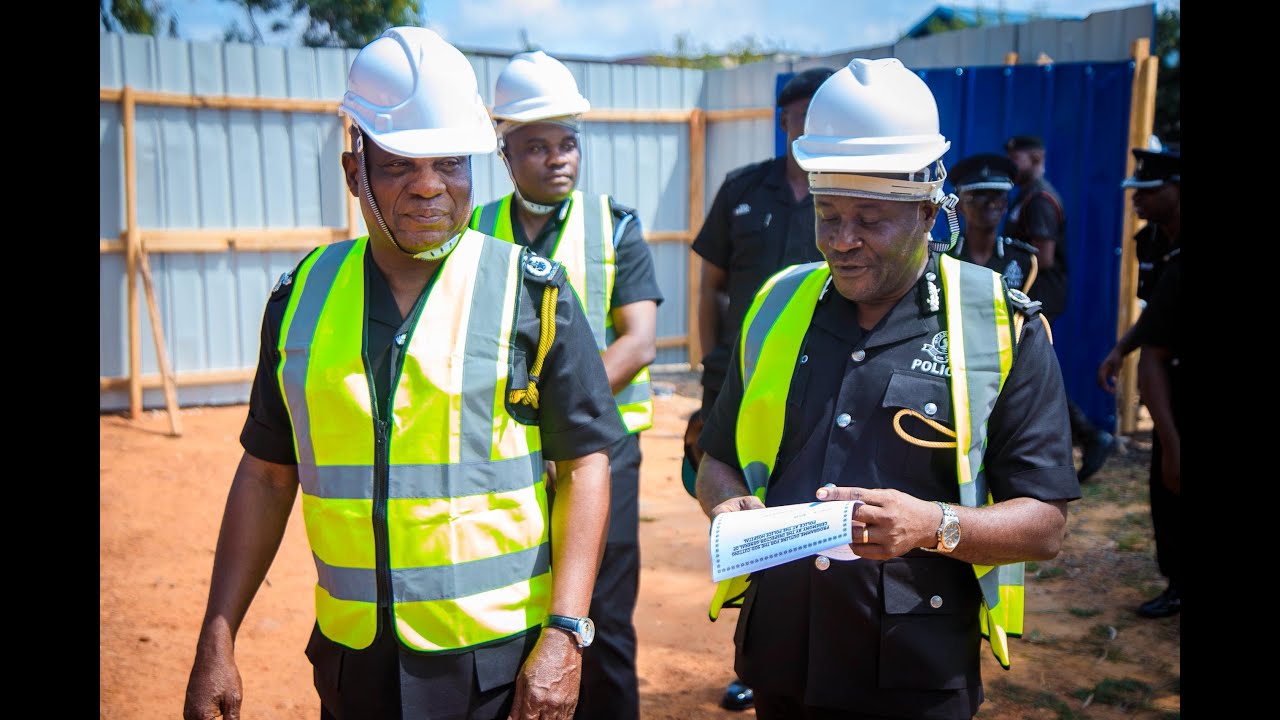 The IGP and POMAB Members cuts sod for the establishment of the Police Hospital Ward Complex