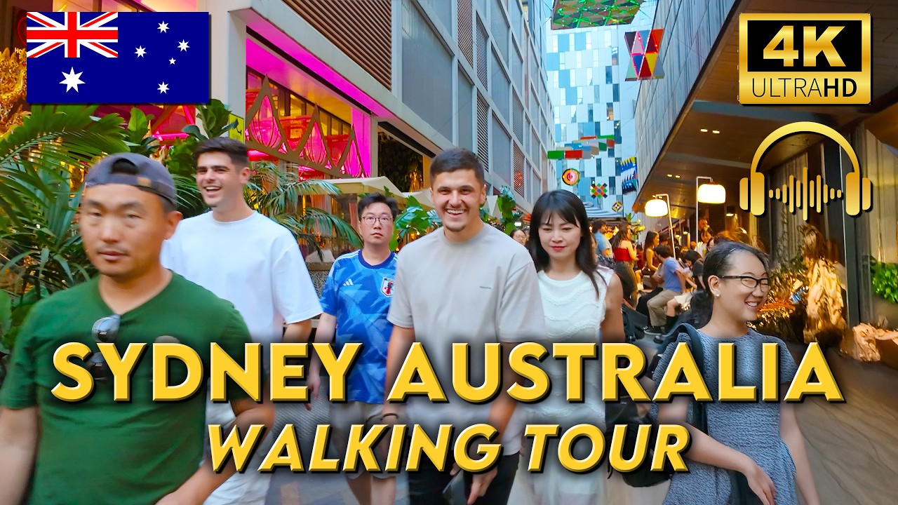 WALKING TOUR SYDNEY AUSTRALIA | Barangaroo Buzz, Chinatown Energy | 4KUHD | Binaural 🎧