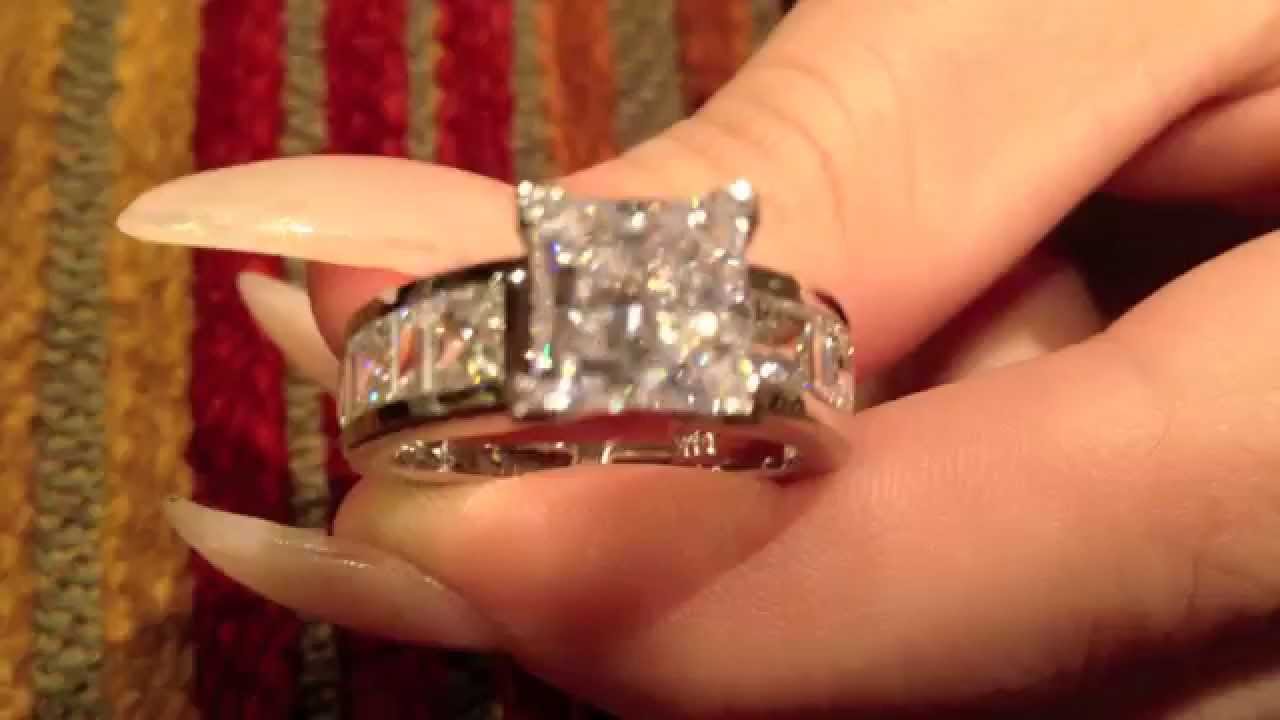 2 Carat Tiffany style princess cut cz ring -8394