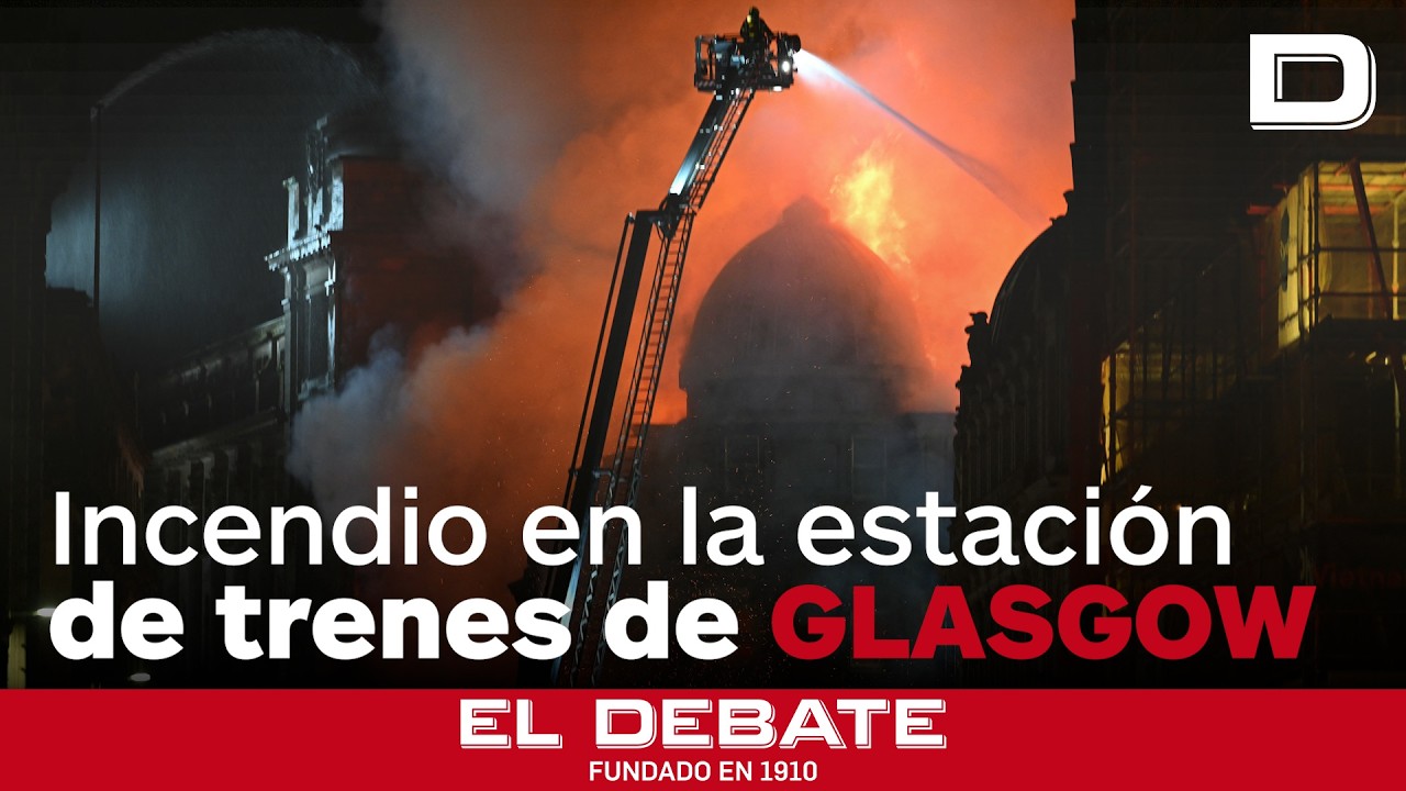 Impresionante incendio en la estación de trenes de Glasgow