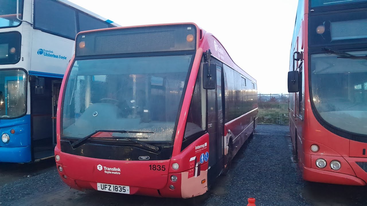 A very rainy tour on Optare Versa (solo) bus Translink foyle metro 1835 parked at Pennyburn in Derry